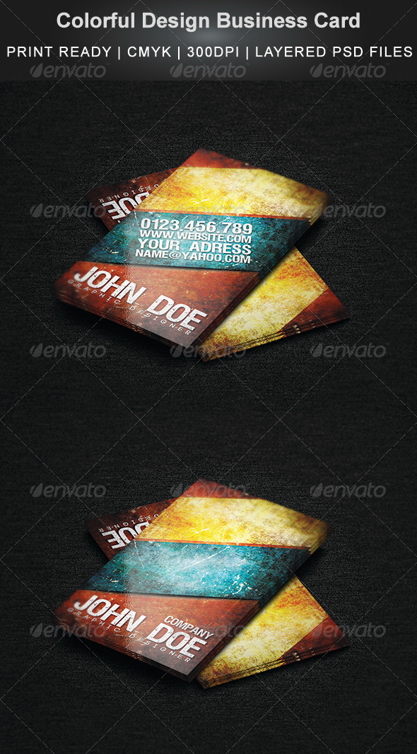 Colorful Design Business Card - Grunge Business Cards