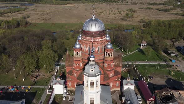 Aerial View on Exterior of Historic Church in Urzhum Kirov Region