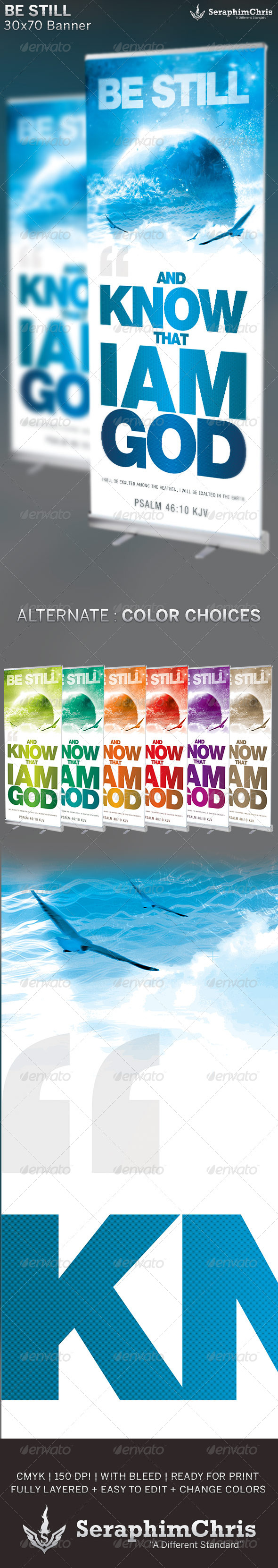 Be Still: Church Banner Template - Signage Print Templates
