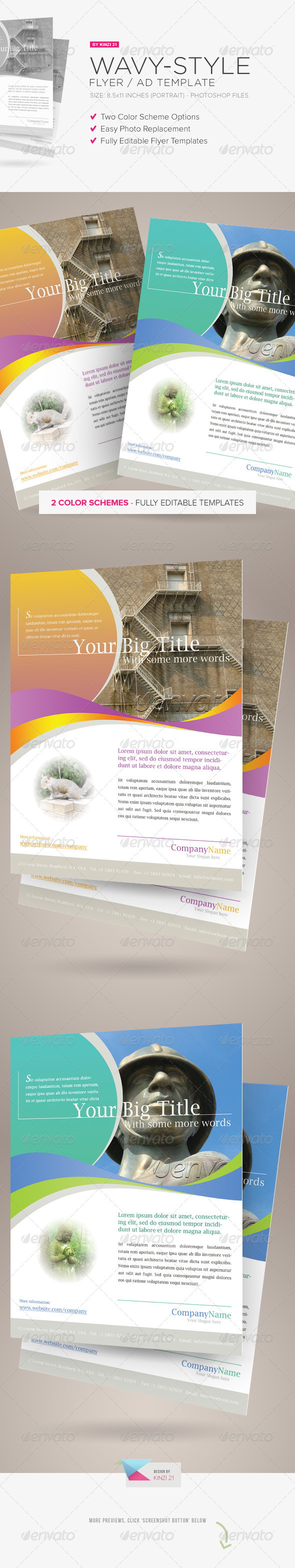 Wavy Style Flyer Template