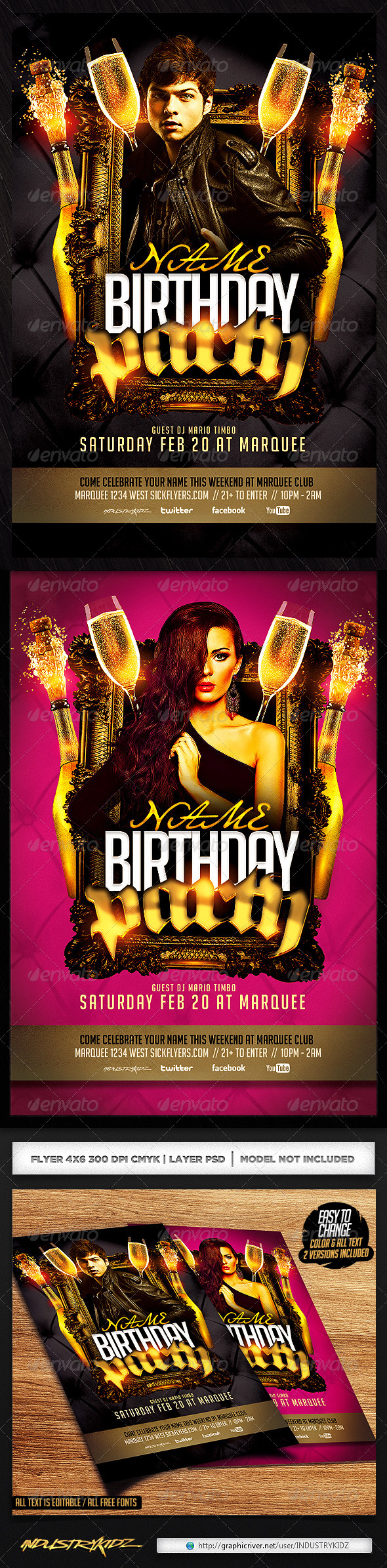 Birthday/Bachelor Party Flyer Template - Clubs & Parties Events