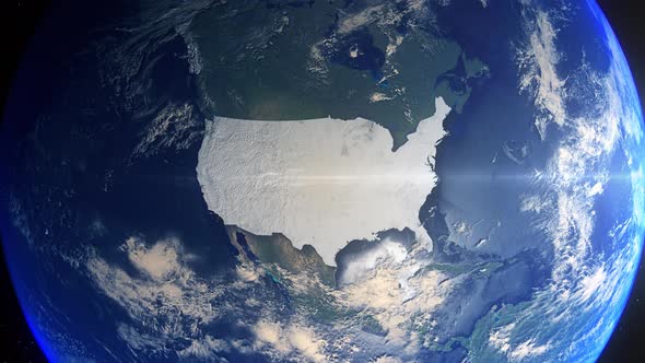 Realistic Earth Zoom Highlight Country United States Of America alt