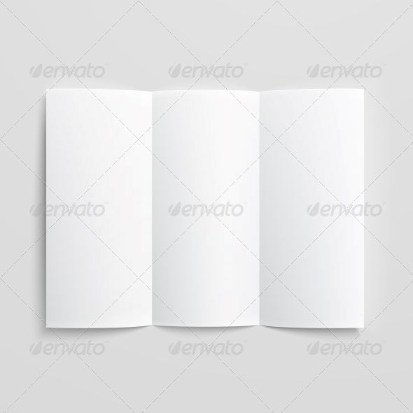 Blank Trifold Paper Brochure. - Man-made Objects Objects