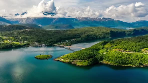 Beautiful Nature Norway Natural Landscape. Whirlpools of the Maelstrom of Saltstraumen, Nordland alt