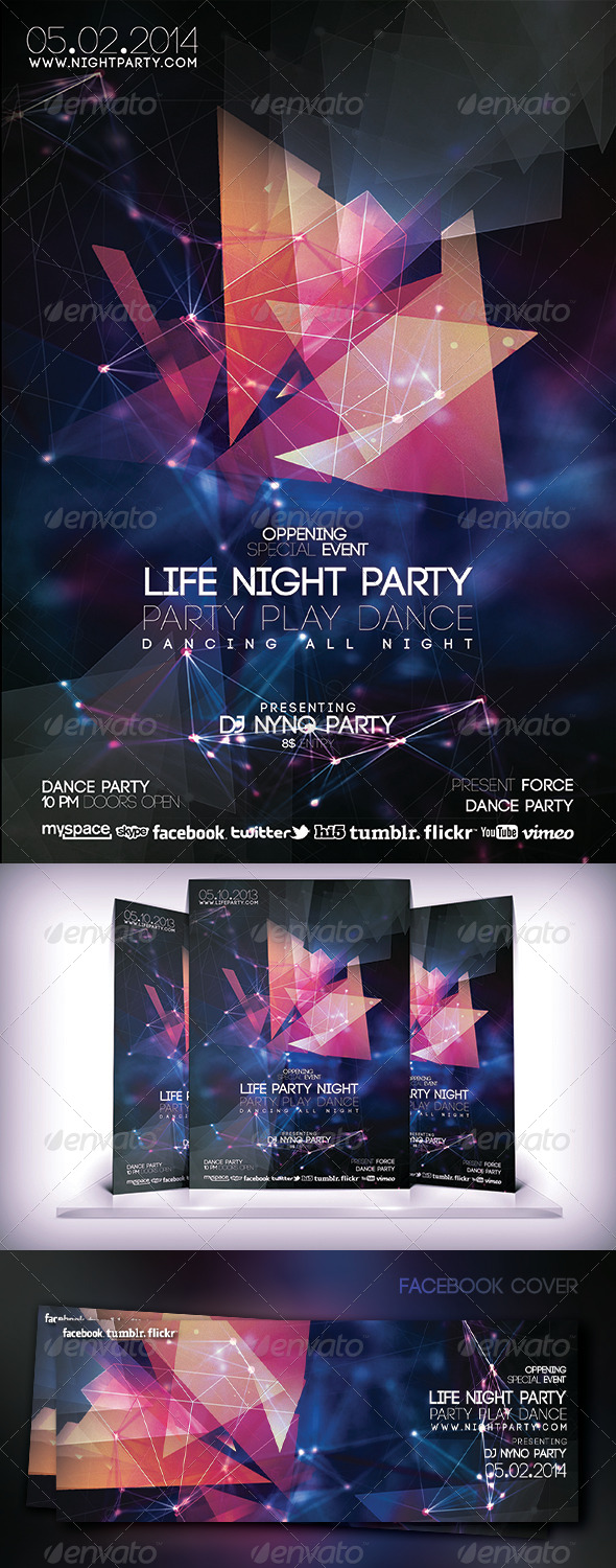 Life Night Party Fyer - Flyers Print Templates