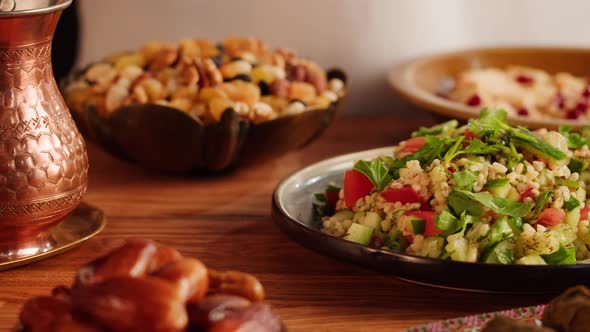 Tabbouleh Vegetable Salad Closeup Middle Eastern National Traditional Food alt