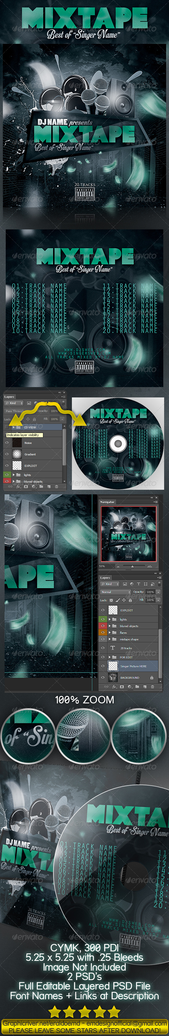 Mixtape Cover - CD & DVD Artwork Print Templates