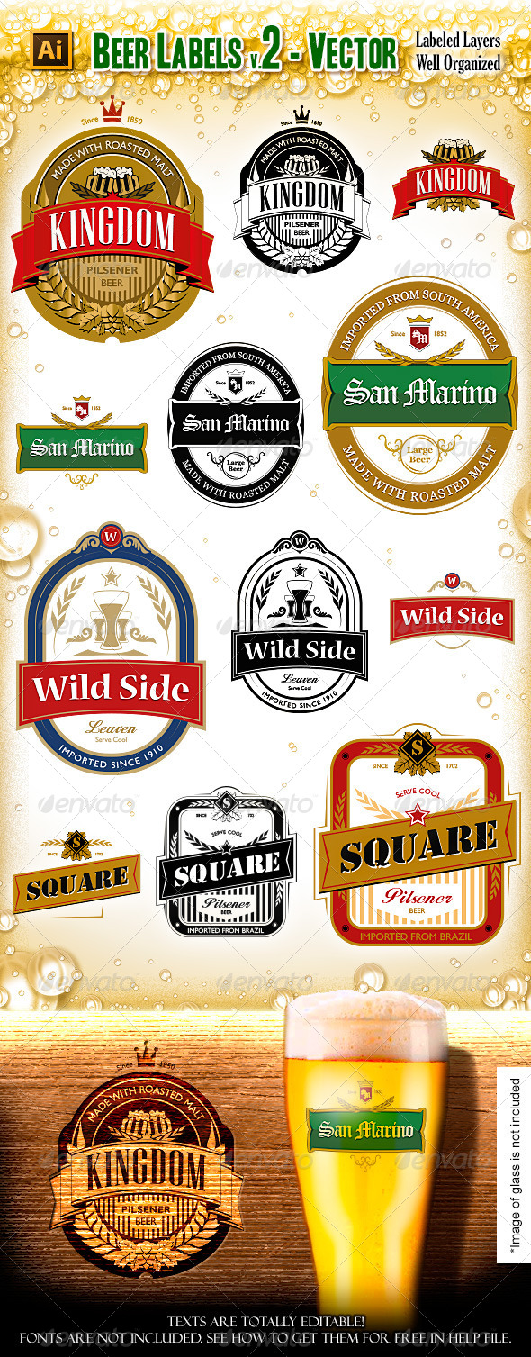 Beer Labels V.2 - Vectors