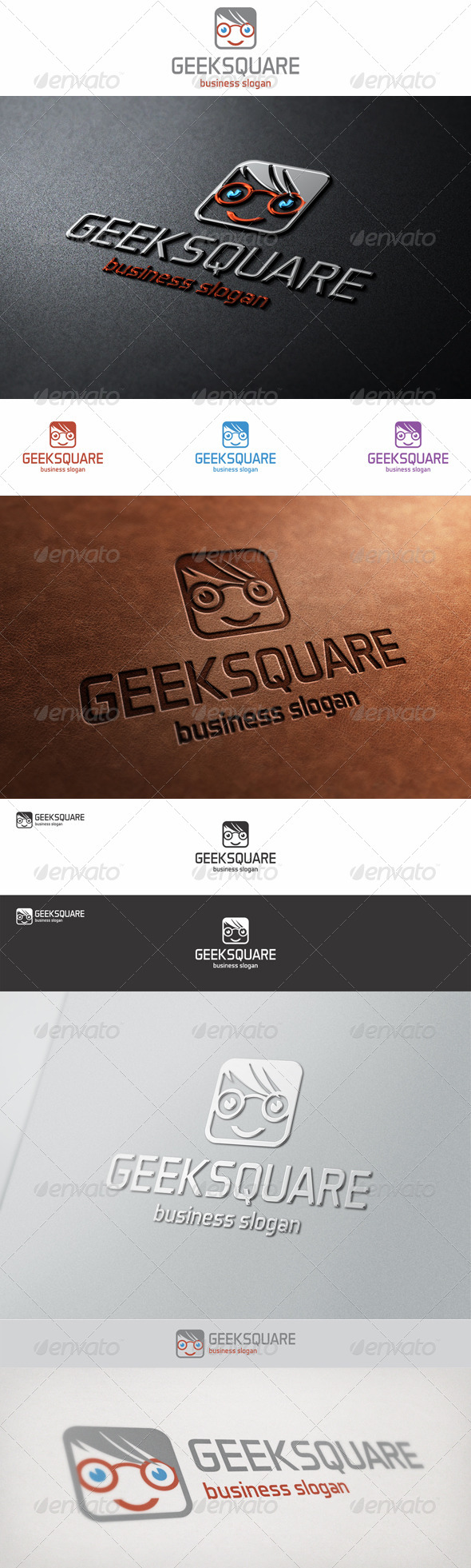 Geek Square Face Logo