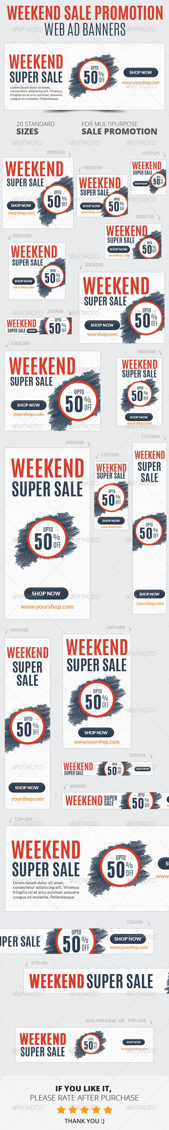 Weekend Sale Promotion Web Ad Banners - Banners & Ads Web Elements
