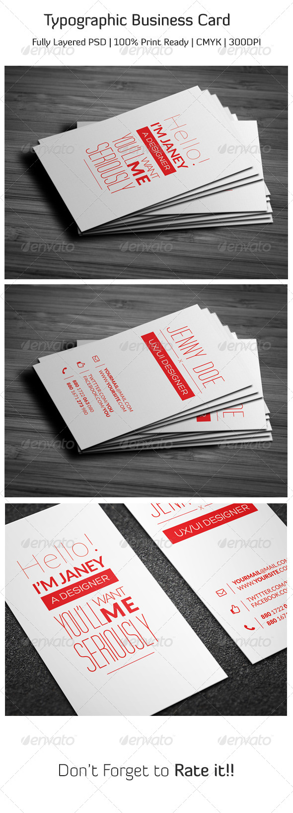Typographic Business Card - Business Cards Print Templates