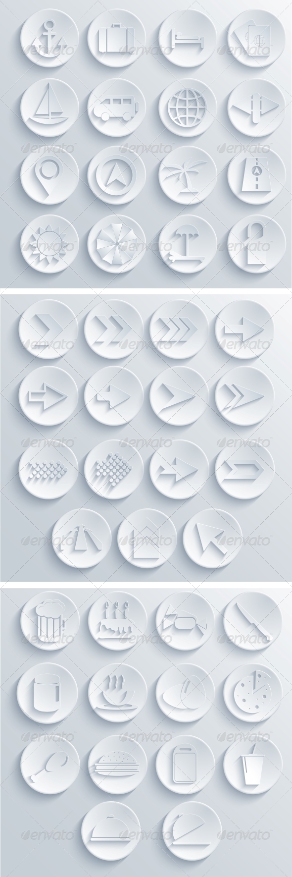Vector Flat Circle Modern Icons Set - Web Icons