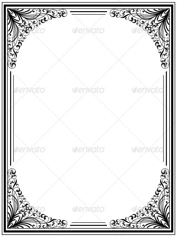 Vintage Floral Frame - Borders Decorative