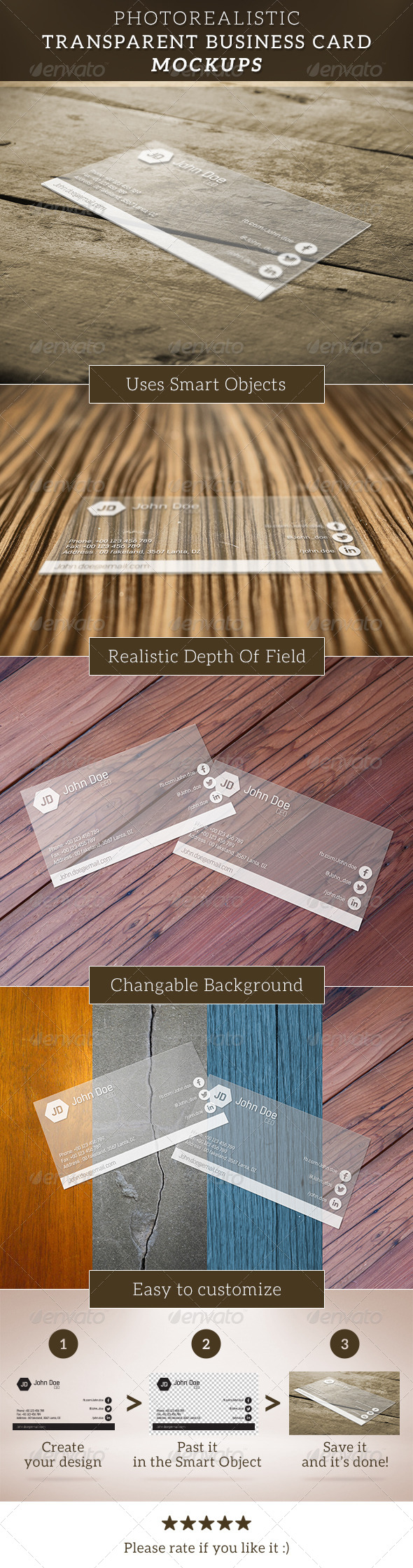 Transparent Business Card Mockup - Business Cards Print