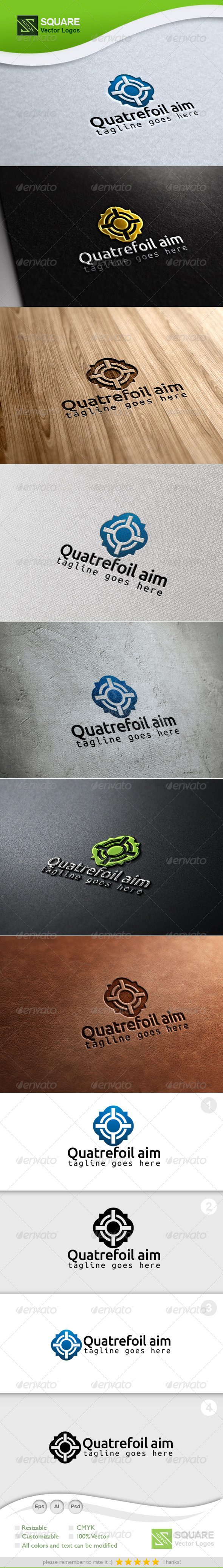 Quatrefoil, Target Vector Logo Template - Symbols Logo Templates
