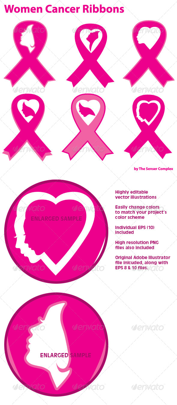 Women Cancer Ribbons - Health/Medicine Conceptual