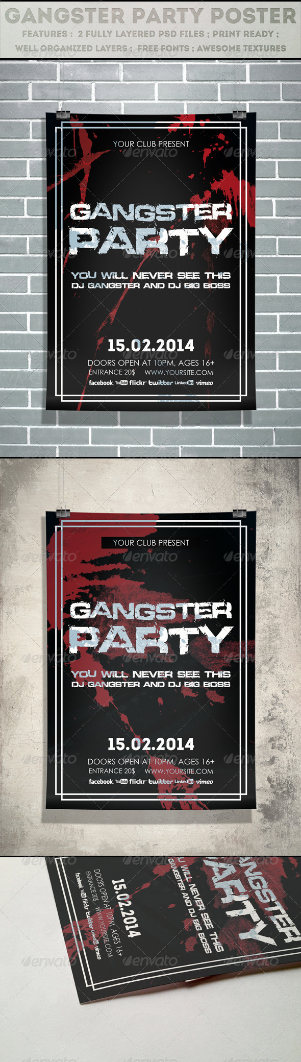 Gangster Party Poster - Clubs & Parties Events