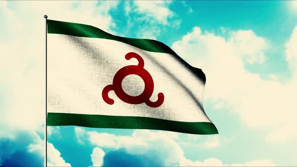 Ingushetia Textile Flag Waving in the Wind Seamless Loop alt