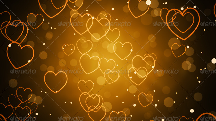 golden hearts background