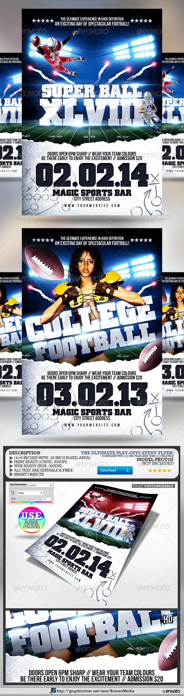 Super Ball/College Football Flyer - Sports Events