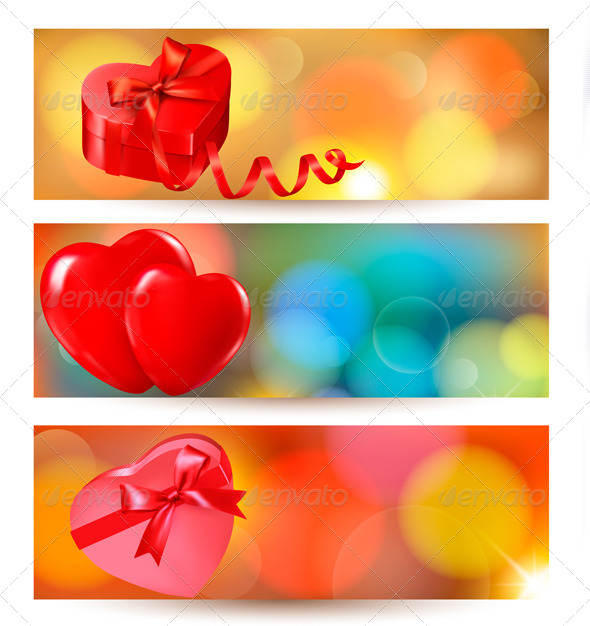 Set of Valentine Gift Cards - Valentines Seasons/Holidays