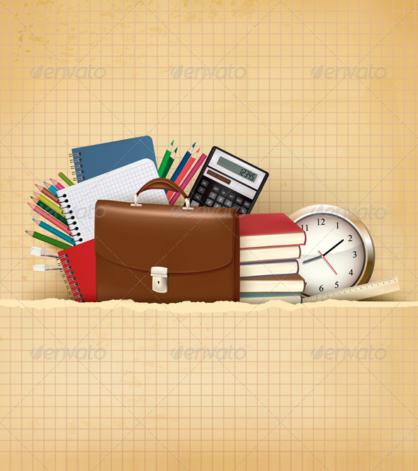 Back to School Background with School Supplies - Industries Business