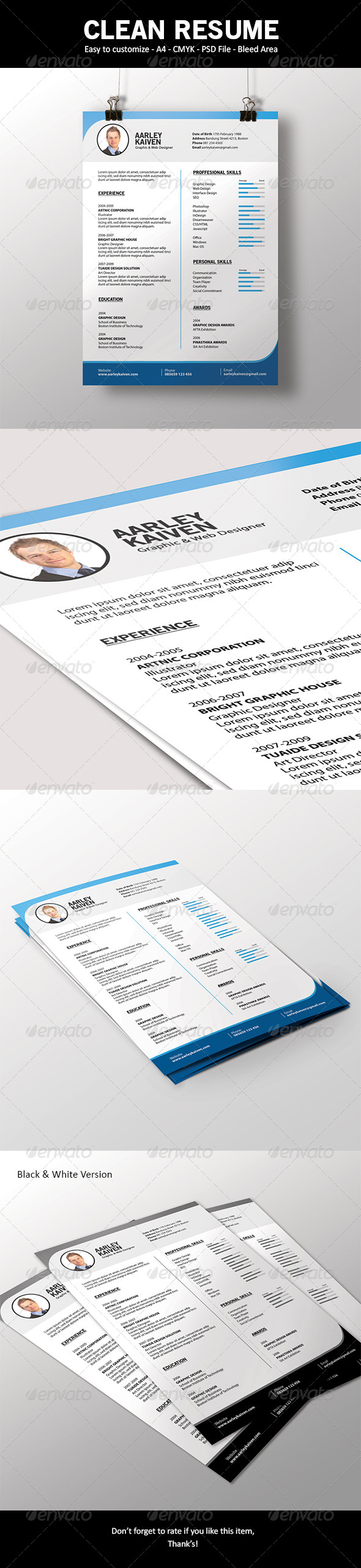Simple and Clean Resume - Resumes Stationery