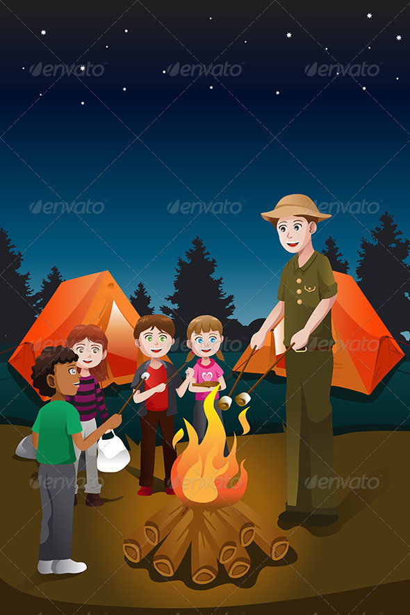 Kids in Summer Camp - Sports/Activity Conceptual