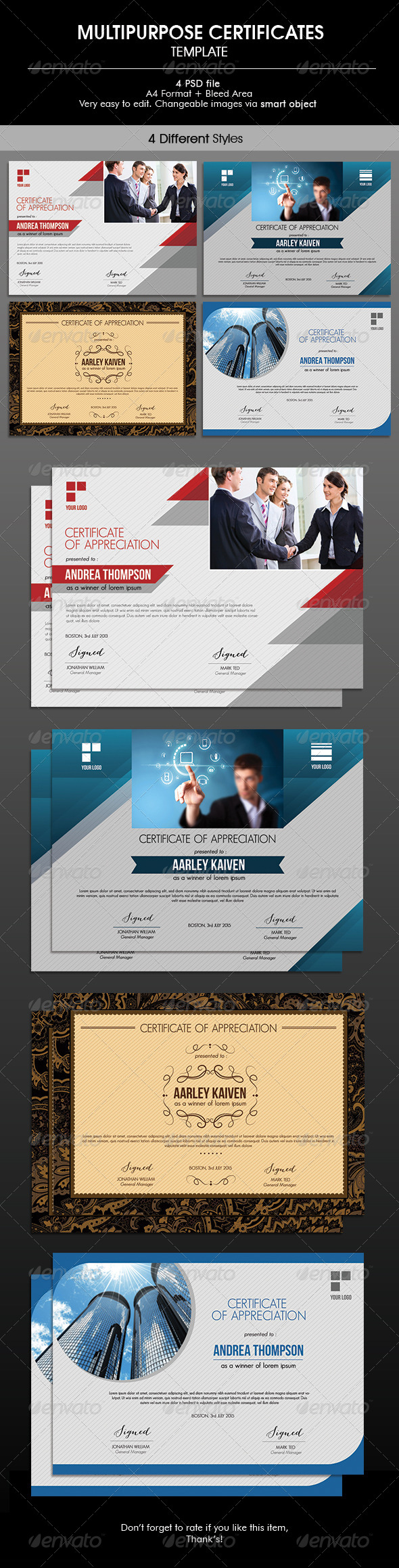 Multipurpose Certificates - Certificates Stationery