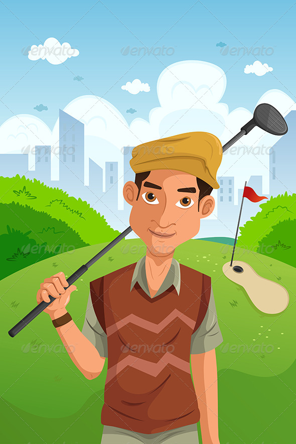 Man Playing Golf - Sports/Activity Conceptual
