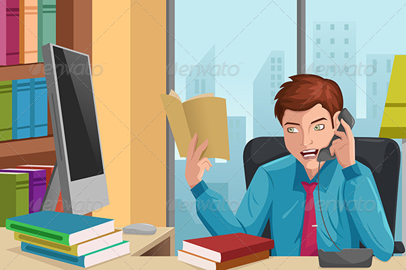 Businessman Talking on the Phone - Business Conceptual