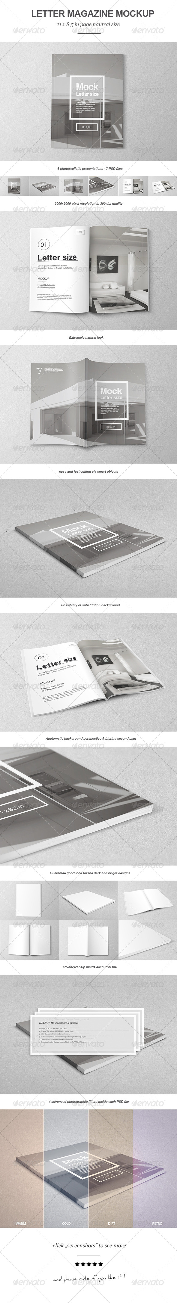Letter Magazine / Brochure Mock-up - Magazines Print