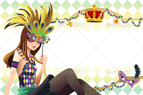 Mardi Gras Background - Decorative Vectors
