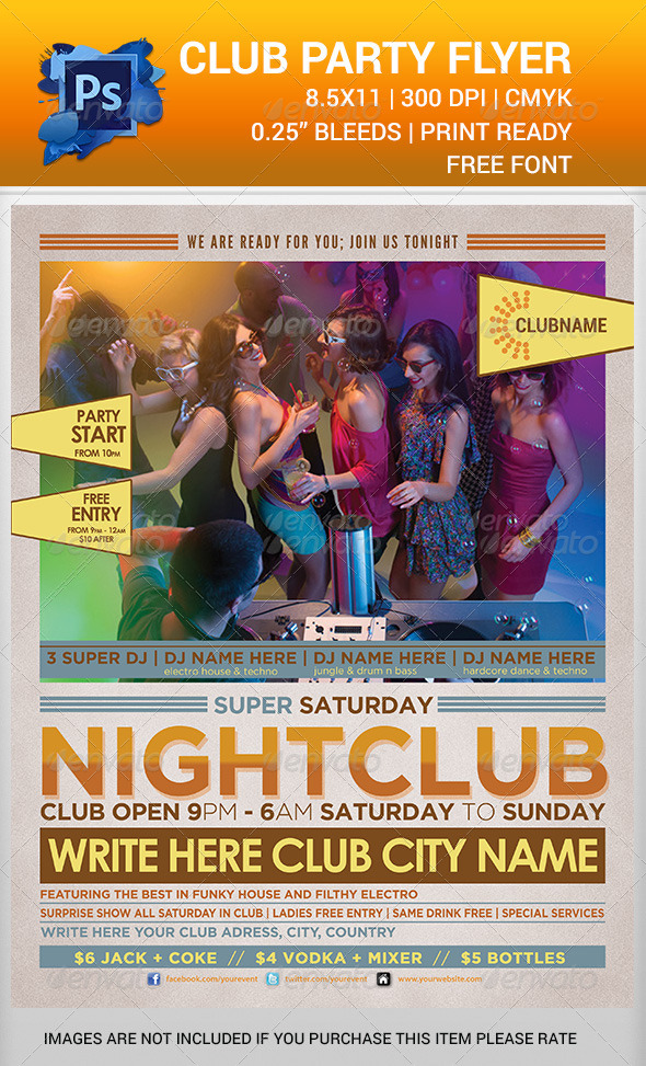 Club Party Time Flyer Template V2 - Clubs & Parties Events