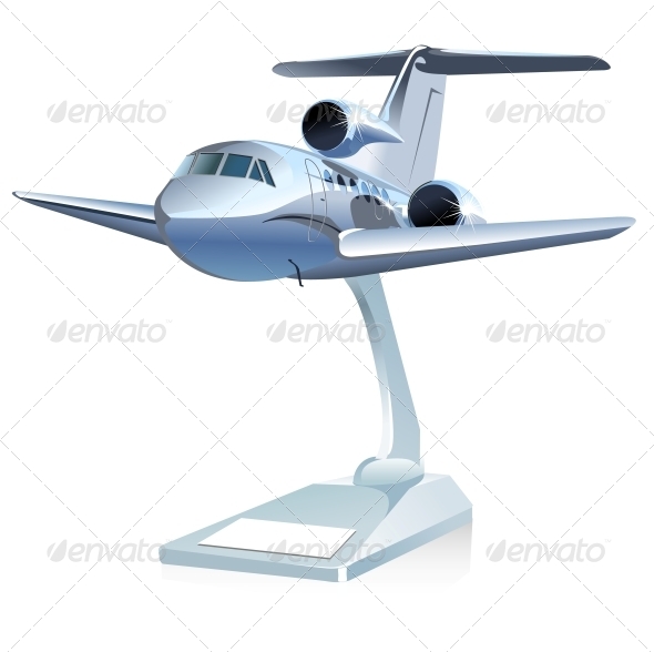 Cartoon Airplane - Man-made Objects Objects