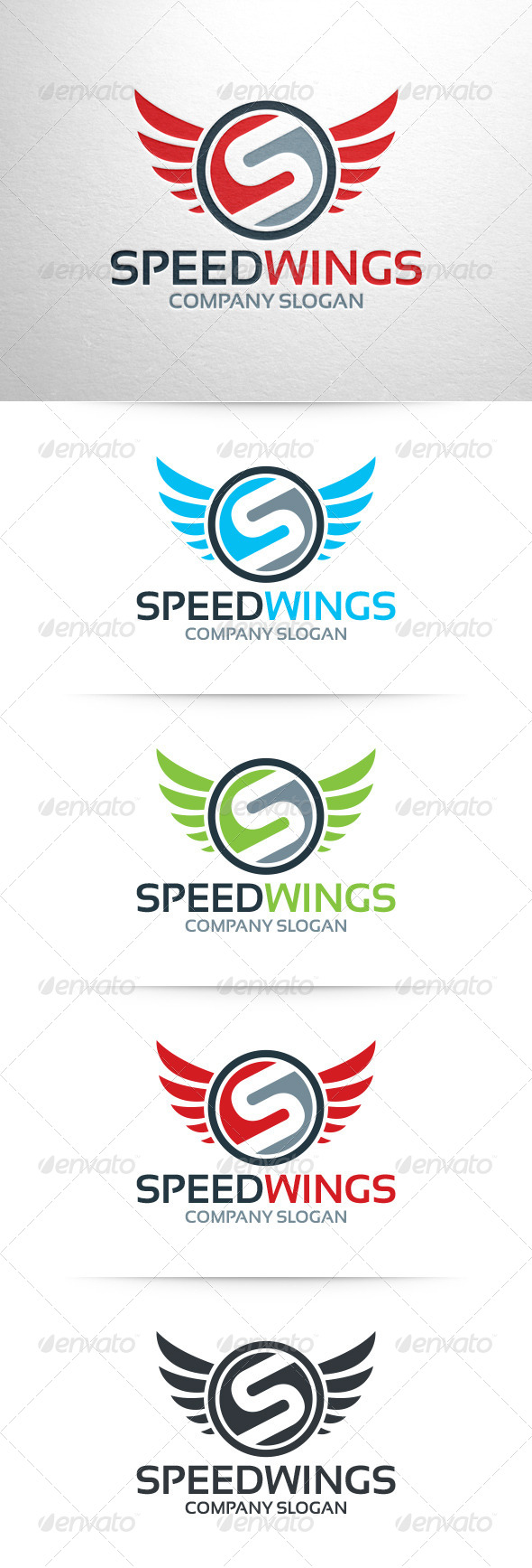 Speed Wings - Letter S Logo - Letters Logo Templates