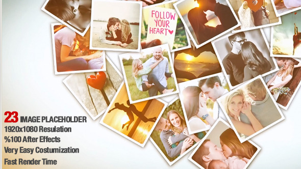 Heart Photo Collage Video Animation