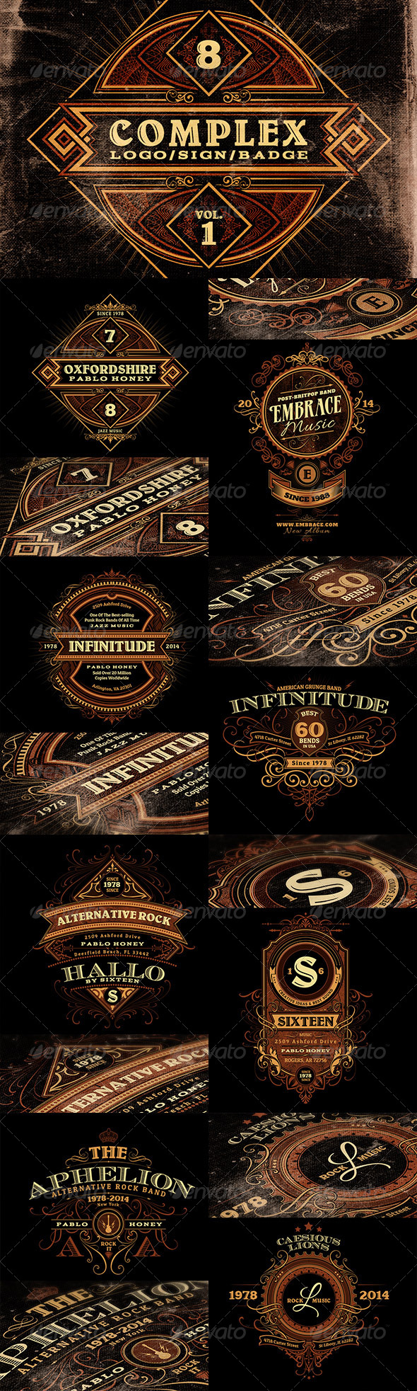 Complex Logos/Signs/Badges v.1 - Badges & Stickers Web Elements