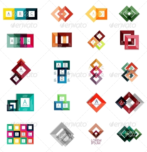 Huge Set of Square Infographic Templates #2 - Man-made Objects Objects