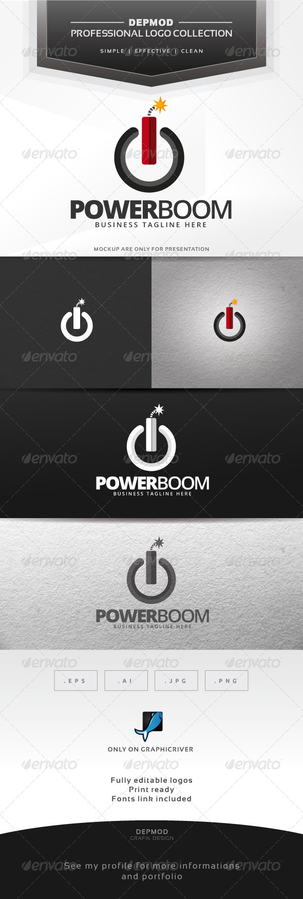 Power Boom Logo - Symbols Logo Templates