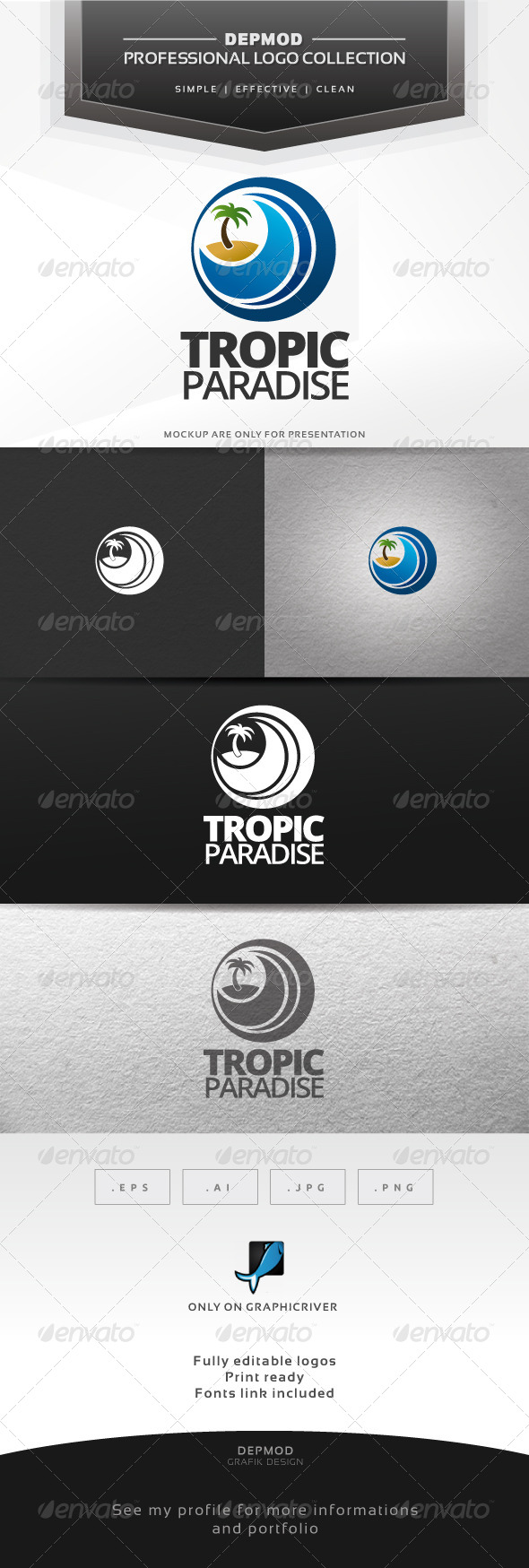 Tropic Paradise Logo - Nature Logo Templates