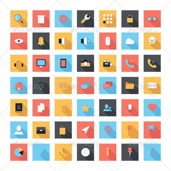 Flat Icons - Media Icons