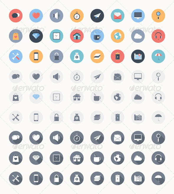 Universal Flat Icons - Media Icons