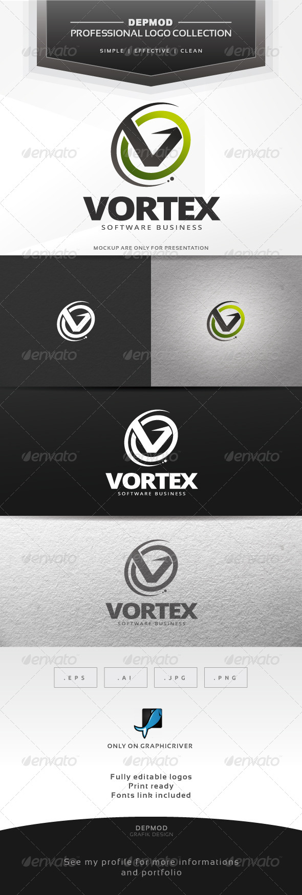Vortex Logo - Letters Logo Templates