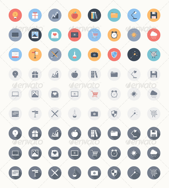 Universal Flat Icons - Media Icons
