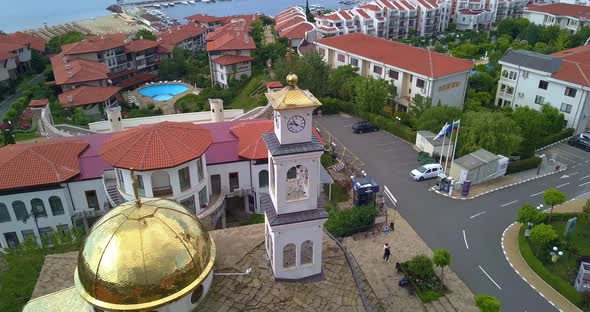 Beautiful Drone Circling Video of the Bulgarian Church in Sveti Vlas