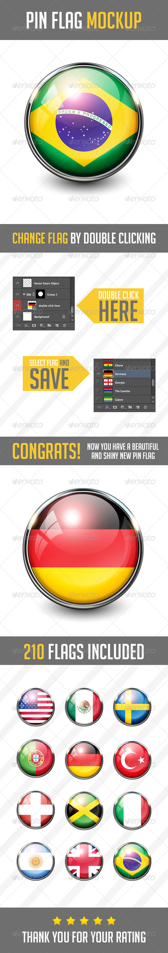 210 Pin Flags MockUp - Miscellaneous Print