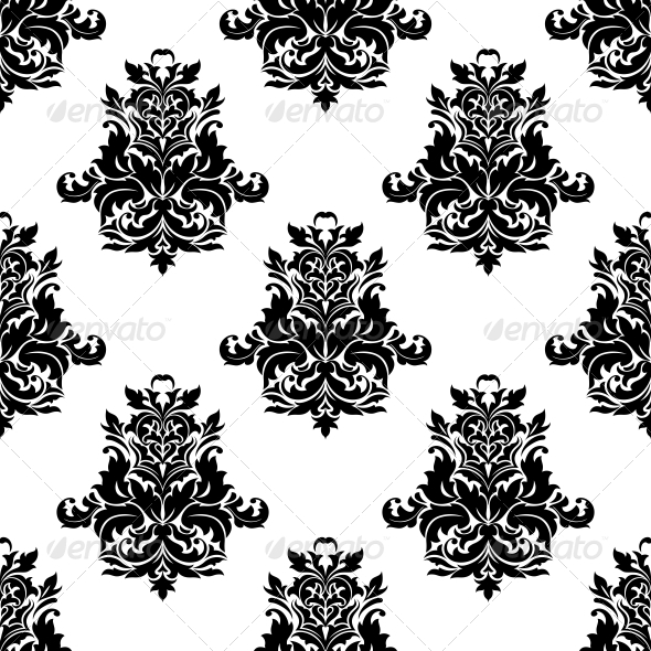 Foliate Arabesque Motif Seamless Pattern - Patterns Decorative