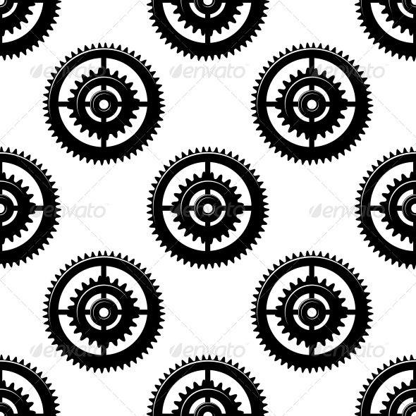 Gears and Pinions Seamless Pattern - Patterns Decorative
