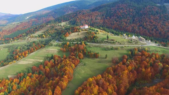 Aerial Shot Mountain Forest